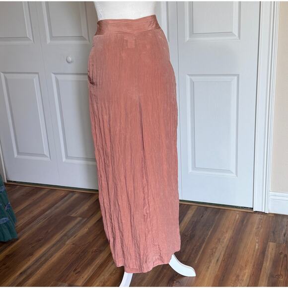 House of Harlow 1960 Pants - HOUSE OF HARLOW 1960 Women’s Sm Hi-Rise Crinkled Texture Wide Leg Palazzo Pants